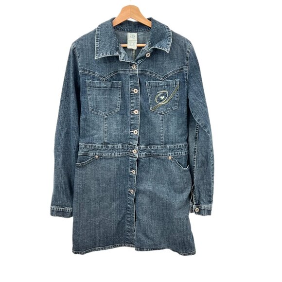 Y2K 725 Denim Long Sleeves Mini Dress - Picture 1 of 5